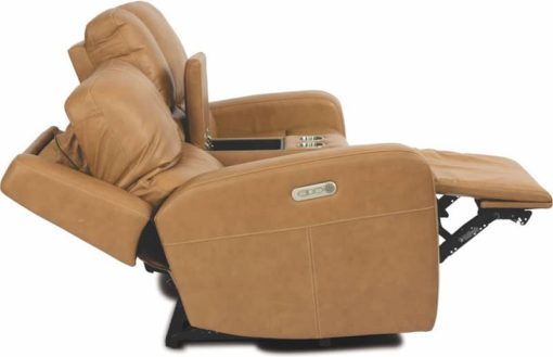 Flexsteel Aiden Honey Power Reclining Loveseat w/ Console & Power Headrests - Image 5