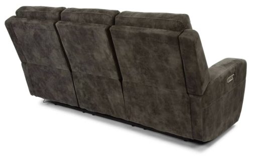 Flexsteel Aiden Fabric Grey Power Reclining Sofa w/ Power Headrests - Image 6