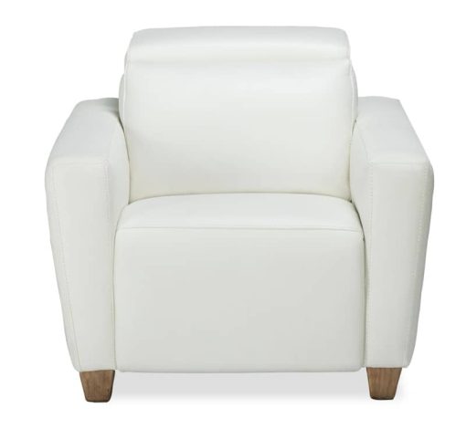 Flexsteel Astra Cream Leather Power Recliner With Power Headrest - Image 2