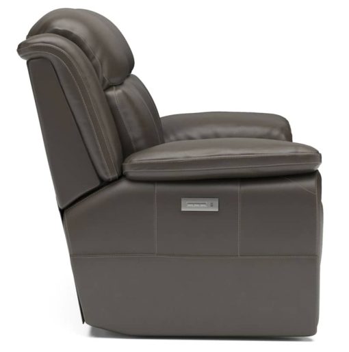 Flexsteel Elijah Leather Power Reclining Loveseat With Power Headrests & Lumbar - Image 3