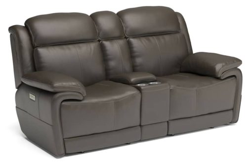 Flexsteel Elijah Power Reclining Loveseat With Console & Power Headrests & Lumbar