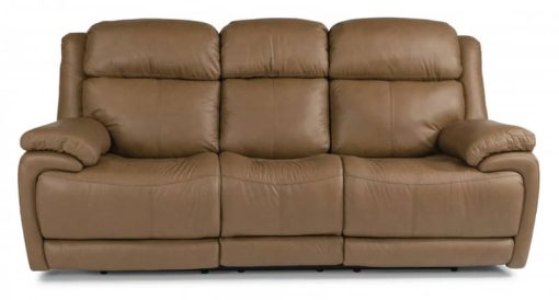 Flexsteel Elijah Leather Power Reclining Sofa With Power Headrests & Lumbar - Image 3