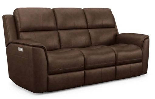 Flexsteel Henry Hickory Power Reclining Sofa w/ Power Headrests & Lumbar