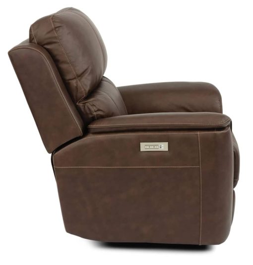 Flexsteel Henry Hickory Power Recliner With Power Headrest & Lumbar - Image 4