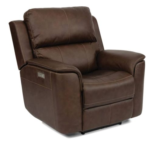 Flexsteel Henry Russet Power Recliner With Power Headrest & Lumbar