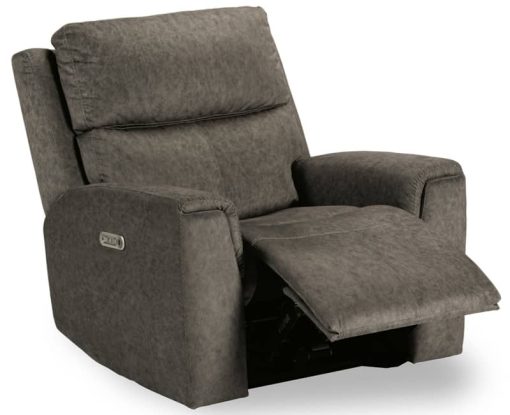 Flexsteel Jarvis Mushroom Fabric Power Recliner w/ Power Headrest