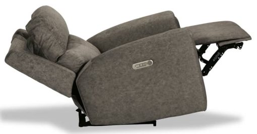 Flexsteel Jarvis Mushroom Fabric Power Recliner w/ Power Headrest - Image 5