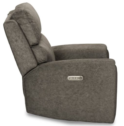 Flexsteel Jarvis Mushroom Fabric Power Recliner w/ Power Headrest - Image 4