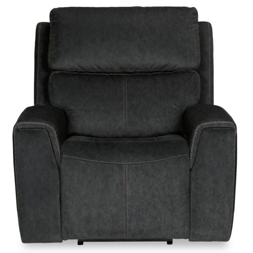 Flexsteel Jarvis Graphite Fabric Power Recliner w/ Power Headrest - Image 3