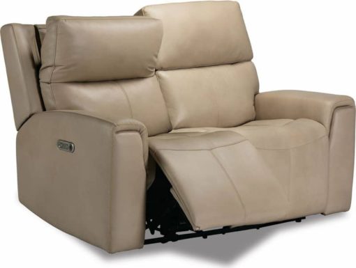 Flexsteel Jarvis Leather Power Reclining Loveseat w/ Power Headrests - Image 3