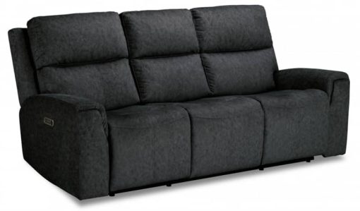 Flexsteel Jarvis Graphite Fabric Power Reclining Sofa With Power Headrests