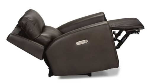 Flexsteel Jarvis Parchment Leather Power Recliner w/ Power Headrest - Image 4