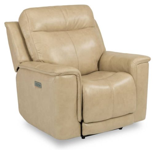 Flexsteel Miller Leather Power Recliner With Power Headrest & Lumbar - Image 2
