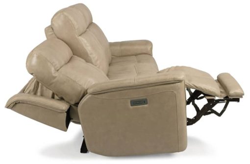 Flexsteel Miller Leather Power Reclining Sofa With Power Headrests & Lumbar - Image 3