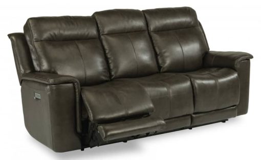 Flexsteel Miller Leather Power Reclining Sofa With Power Headrests & Lumbar - Image 2