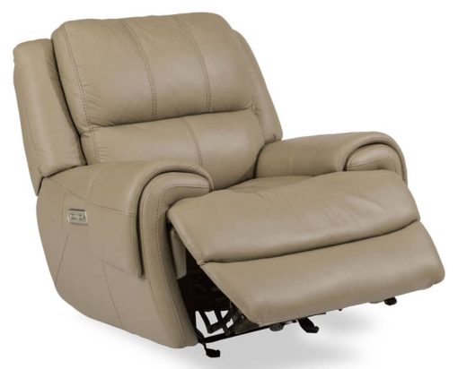 Flexsteel Nance Leather Power Gliding Recliner With Power Headrest