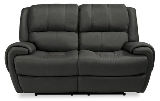 Flexsteel Nance Leather Power Reclining Loveseat With Power Headrests