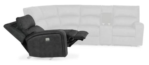 Flexsteel Nirvana Gray Fabric LAF Power Recliner With Power Headrest