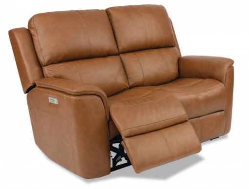 Flexsteel Henry Russet Power Reclining Loveseat With Power Headrests & Lumbar - Image 2