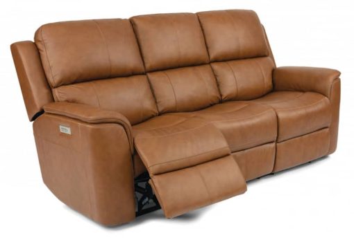 Flexsteel Henry Russet Power Reclining Sofa With Power Headrests & Lumbar - Image 2