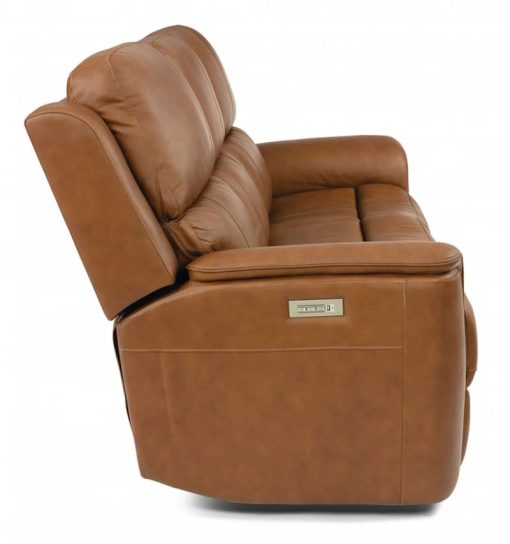 Flexsteel Henry Russet Power Reclining Sofa With Power Headrests & Lumbar - Image 4