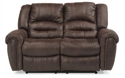 Flexsteel Town Silt Fabric Reclining Loveseat With Power Headrests