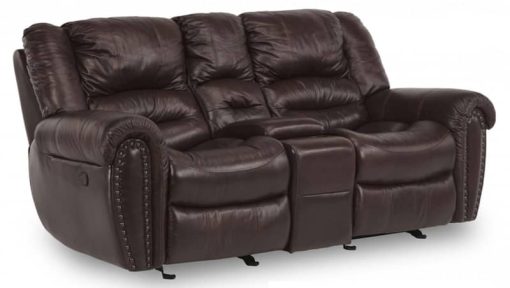 Flexsteel Town Sable Fabric Gliding Reclining Loveseat w/ Console