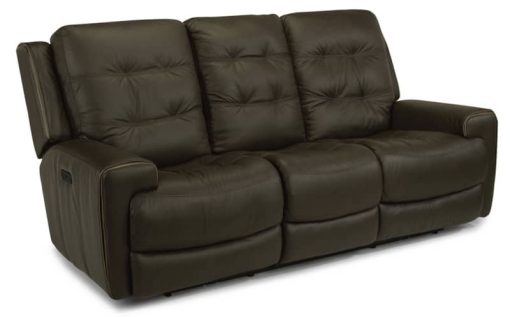 Flexsteel Wicklow Power Reclining Sofa With Power Headrests