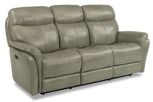 Flexsteel Zoey Leather Power Reclining Sofa With Power Headrests