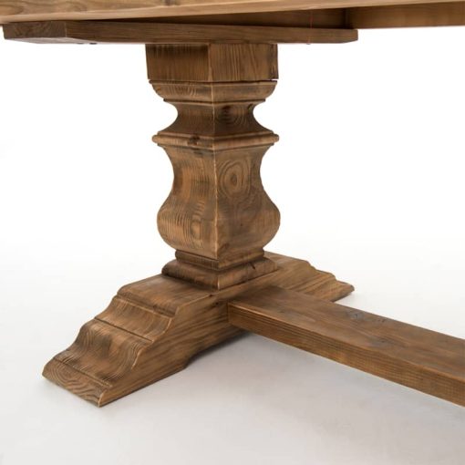 Four Hands Hughes Collection Bleached Pine 98" Castle Dining Table - Image 7