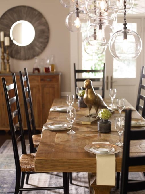 Four Hands Hughes Collection Bleached Pine 98" Castle Dining Table - Image 2
