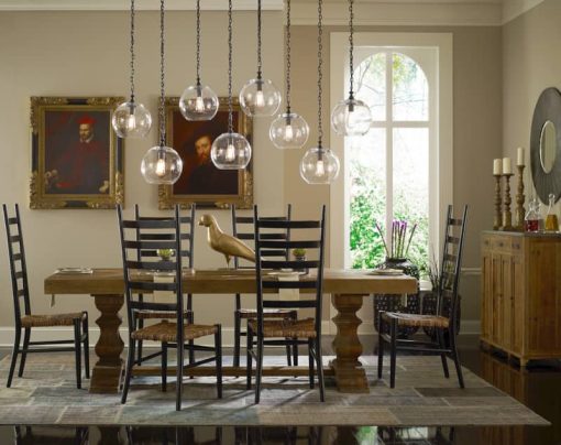 Four Hands Hughes Collection Bleached Pine 98" Castle Dining Table - Image 3