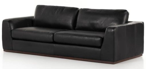 Four Hands Centrale Collection Heirloom Black Leather Colt Sofa