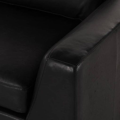 Four Hands Centrale Collection Heirloom Black Leather Colt Sofa - Image 9