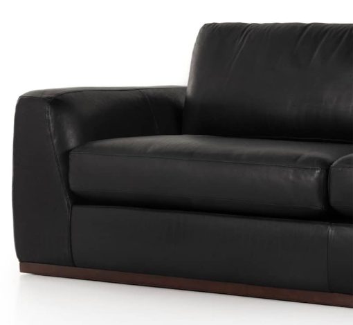 Four Hands Centrale Collection Heirloom Black Leather Colt Sofa - Image 7