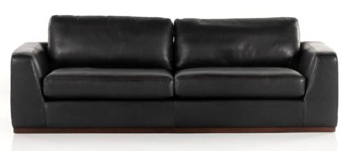 Four Hands Centrale Collection Heirloom Black Leather Colt Sofa - Image 2