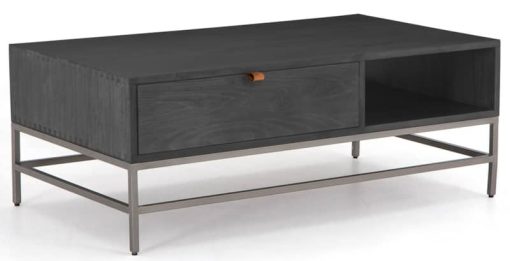 Four Hands Fulton Collection Black Wash Poplar Trey Coffee Table