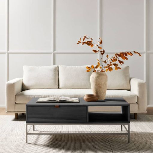 Four Hands Fulton Collection Black Wash Poplar Trey Coffee Table - Image 2