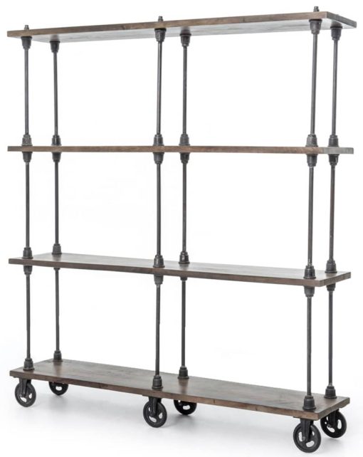 Four Hands Natural Antique Rockwell Wooden Bookshelf - Image 5