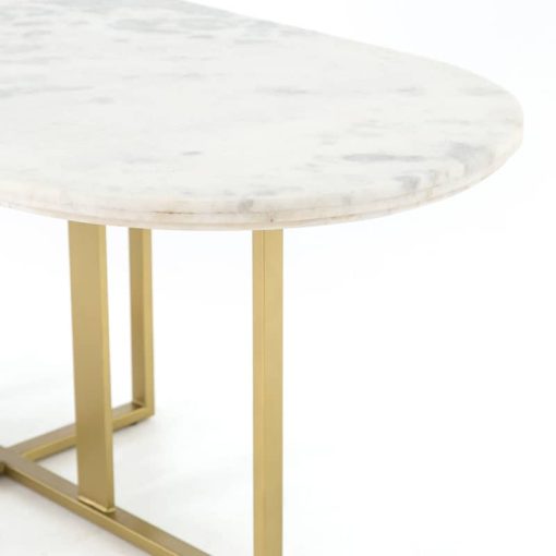 Four Hands Rockwell Collection White Marble Devan Oval Dining Table - Image 8
