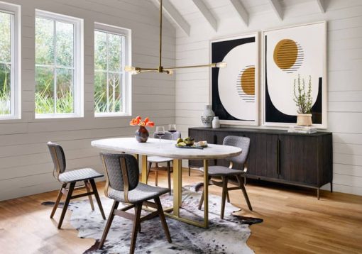 Four Hands Rockwell Collection White Marble Devan Oval Dining Table - Image 2