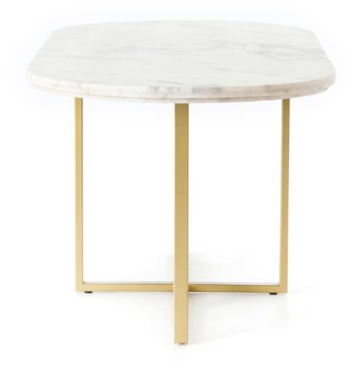 Four Hands Rockwell Collection White Marble Devan Oval Dining Table - Image 4