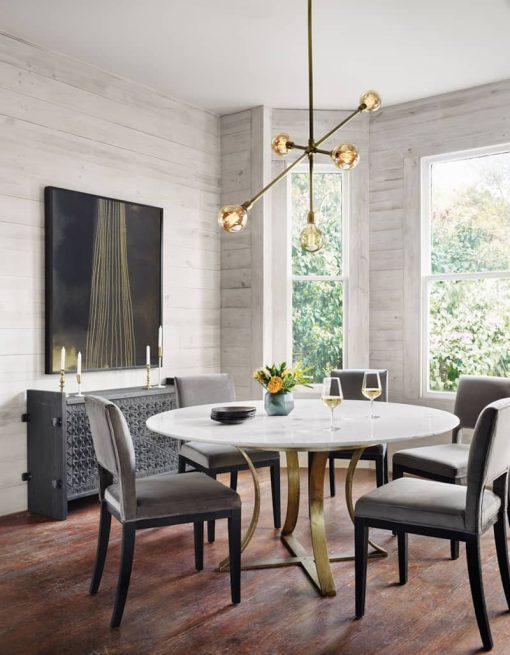 Four Hands White Marble Gage Dining Table - Image 2