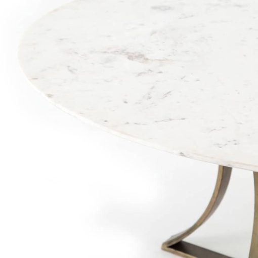 Four Hands White Marble Gage Dining Table - Image 7