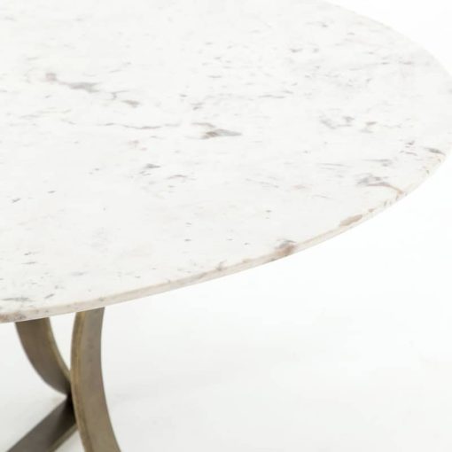 Four Hands White Marble Gage Dining Table - Image 6