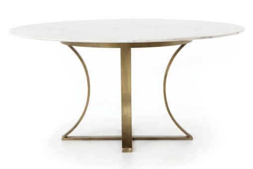 Four Hands White Marble Gage Dining Table - Image 3
