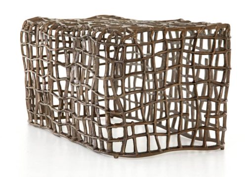 Four Hands Marlow Collection Aged Bronze Zander Outdoor Bench - Image 4