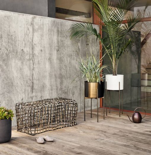Four Hands Marlow Collection Aged Bronze Zander Outdoor Bench - Image 9