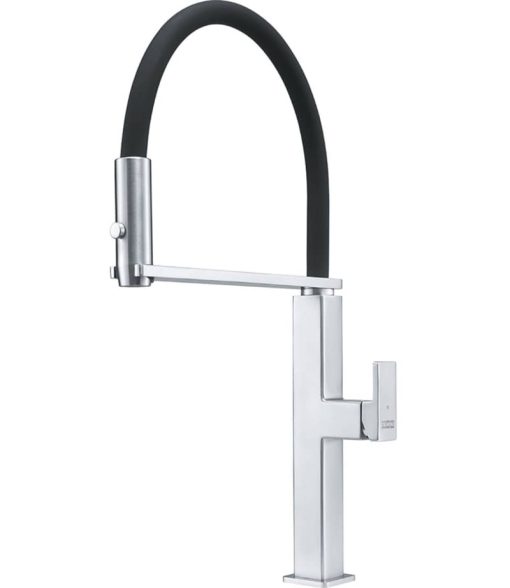 Franke Peak Stainless Steel-Black Semi Pro Kitchen Faucet
