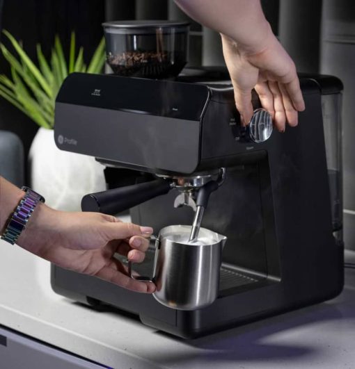 GE Profile Black Semi Automatic Espresso Machine - Image 5